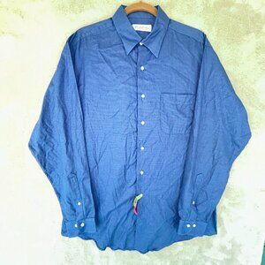 Brooks Brothers Blue Texture Long Sleeve Made in USA 16-1/2 - 34/35 100% Cotton
